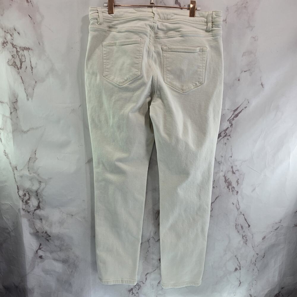 J Jill Jeans Womens 12 High Rise Straight Leg White Denim Straight Lyocell